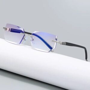 Luxury Anti Blue Rimless Reading  V007 -Silver
